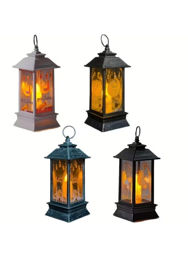 فانوسان رمضانيان بألوان عشوائية، يعملان بالبطارية، ويشملان 3 بطاريات زر. - Image 1